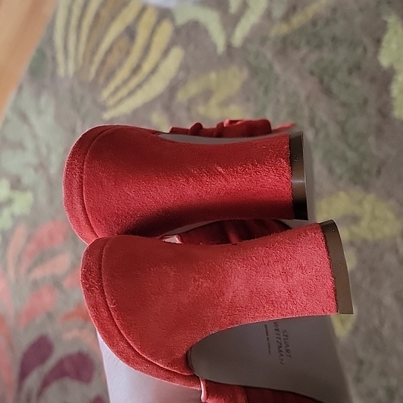 Gorgeous Orange suede slides 9M - Picture 3 of 5